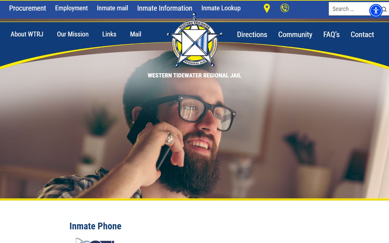 Western Tidewater Regional Jail communication rules for Suffolk inmate records