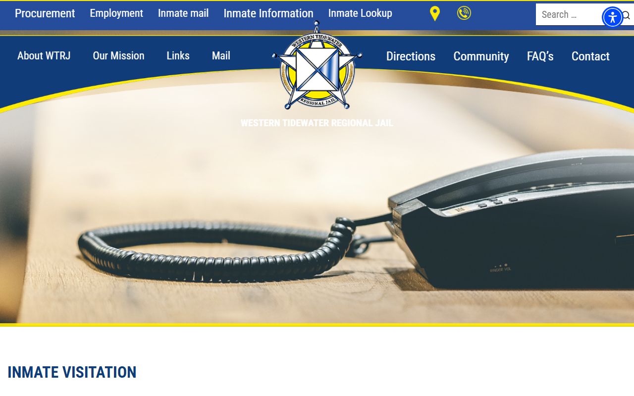 Western Tidewater Regional Jail visitation rules for Suffolk jail inmates